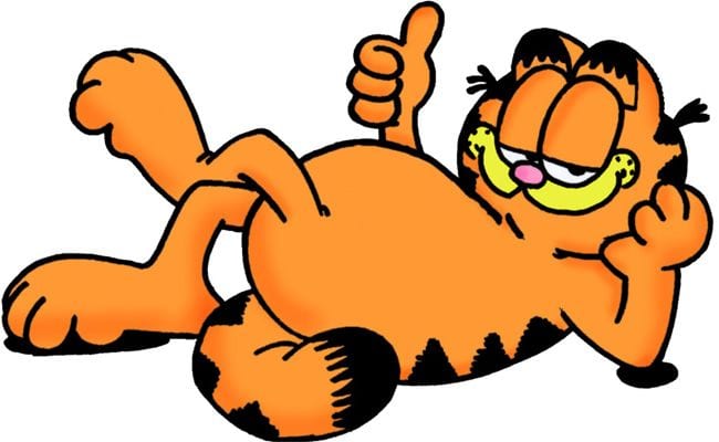 garfield face down bed