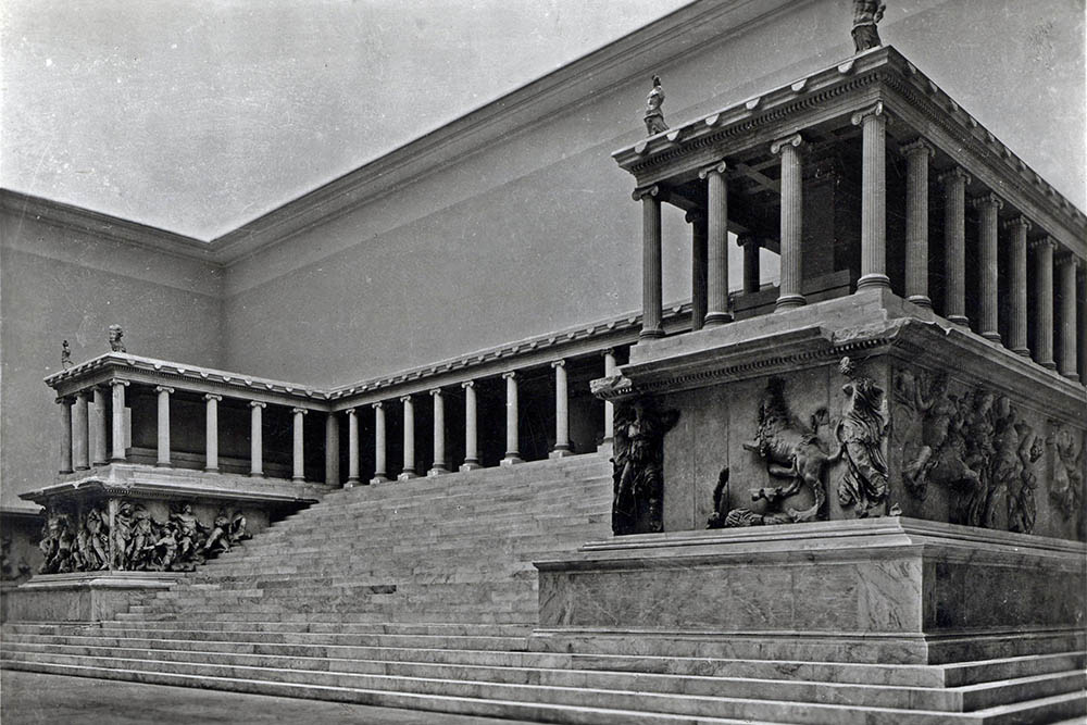 The western side of the Pergamon Altar; Pergamon Museum in Berlin